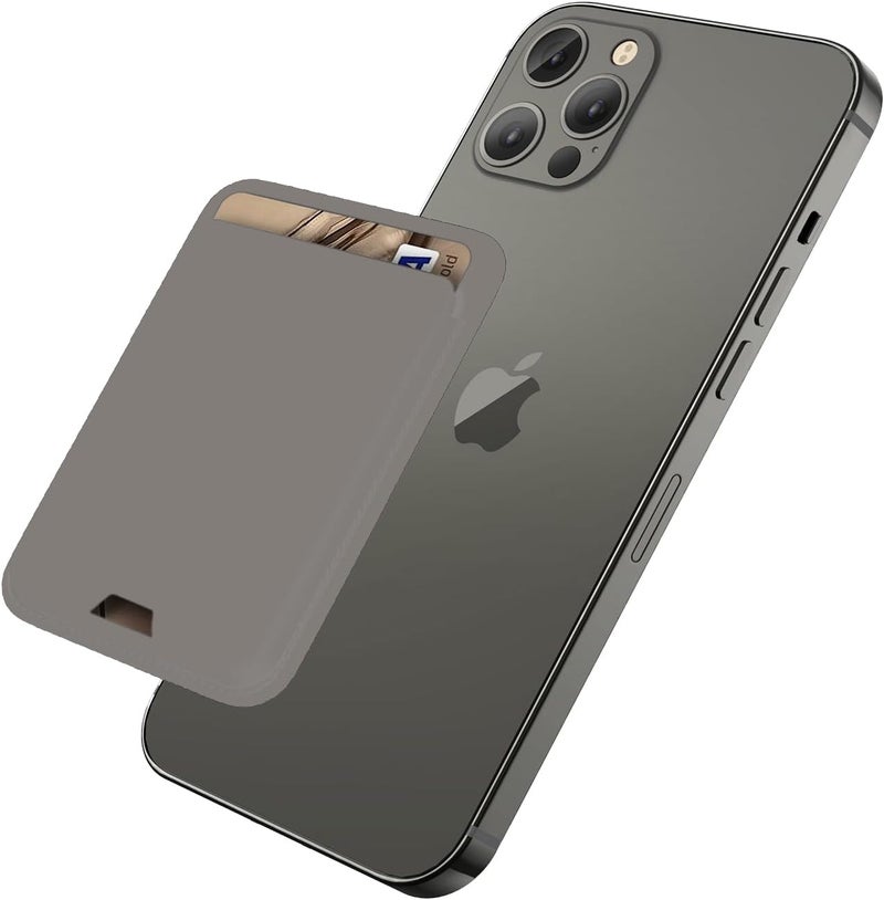 iLodn محفظة مغناطيسية متوافقة مع MagSafe لهاتف iPhone 17 16 15 14 13 12 Pro Max Air Plus، حامل بطاقات مغناطيسي 3 آمن ملصق على ملحقات الهاتف المحمول والحافظة، رمادي - Image 1